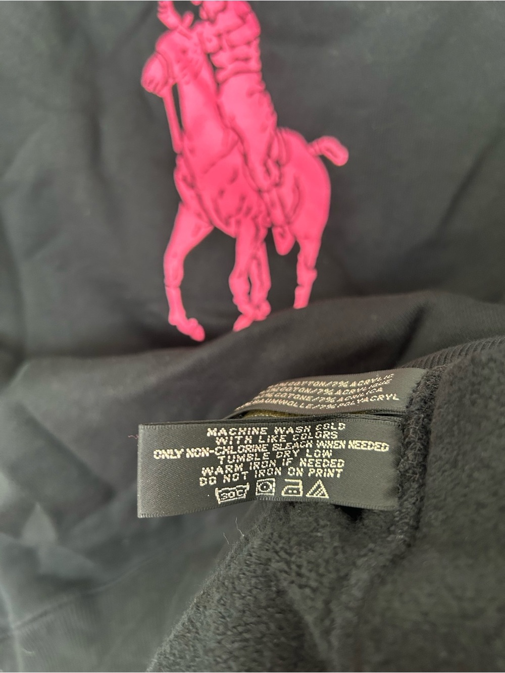 Ralph Lauren Black Label Vintage Pink Pony Off Shoulder Sweatshirt - Picture 10 of 11